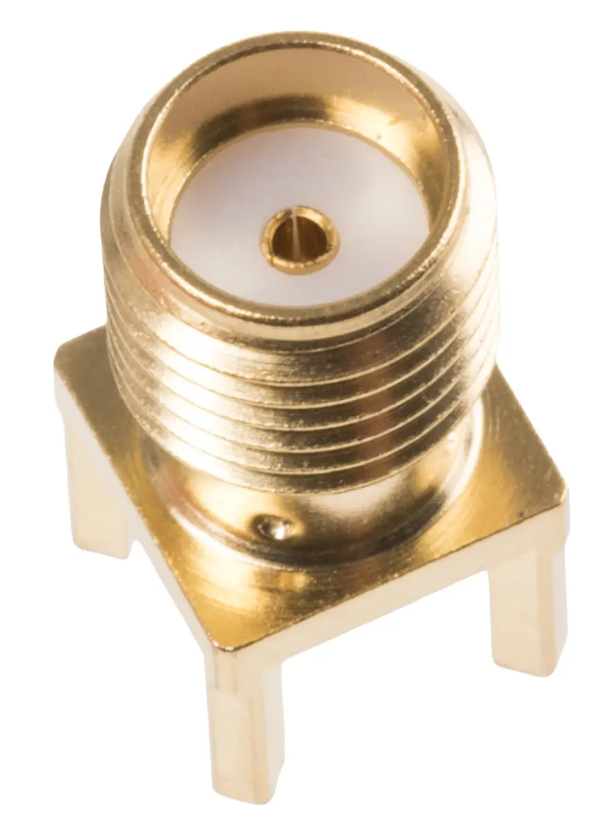 Radiall SMA-COM Buchse Koaxialsteckverbinder SMA-Steckverbinder, Leiterplattenmontage, 50 Ω Lot, Standard, Gerade