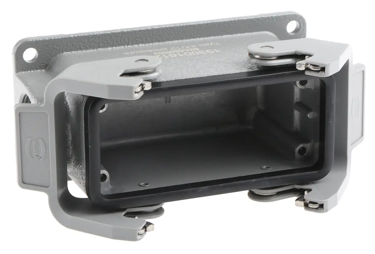 Produktfoto 1 von HARTING Han B Gehäuse für robusten Stromversorgungsstecker 2 Hebel 2, Oberfläche 16B Steckverbindergehäuse, IP65