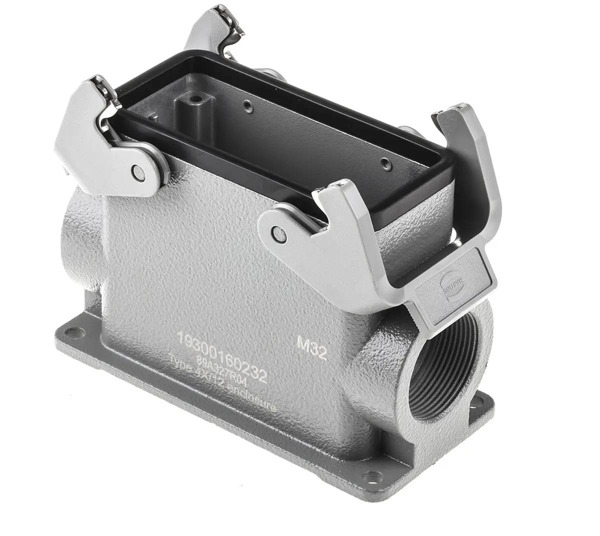 Produktfoto 1 von HARTING Han B Gehäuse für robusten Stromversorgungsstecker 2 Hebel 2, Oberfläche 16B Steckverbindergehäuse, IP65