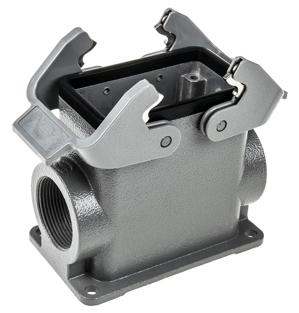 Produktfoto 1 von HARTING Han B Gehäuse für robusten Stromversorgungsstecker 2 Hebel 2, Oberfläche 10B Steckverbindergehäuse, IP65