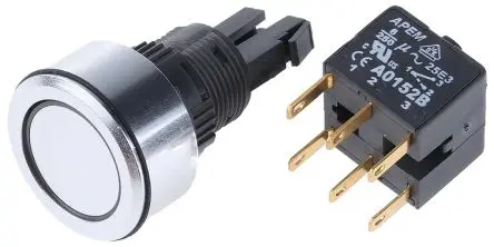 APEM A01 Druckschalter Tastend Panel Ø 16 mm 250 V ac, IP65