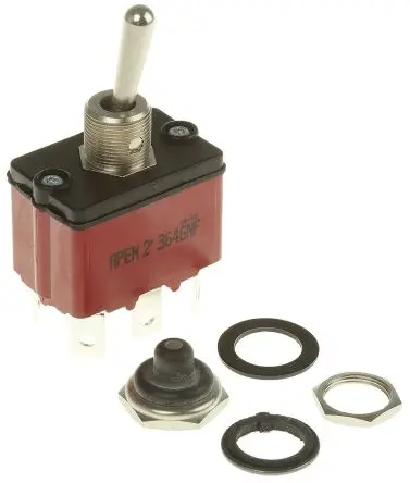 Produktfoto 1 von APEM Panel Kippschalter DPST, Ein-Ein, 28 V dc, 28 V ac, 12A, IP67, Stecker