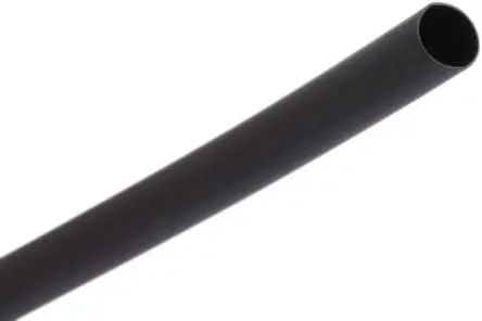 Produktfoto 1 von RS PRO Wärmeschrumpfschlauch, Polyolefin Schwarz, Ø 6.4 mm Schrumpfrate 2:1, Länge 300mm