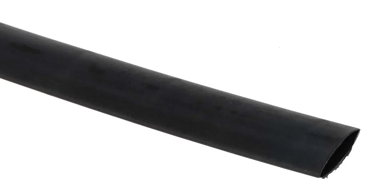 Produktfoto 1 von RS PRO Wärmeschrumpfschlauch, Polyolefin Schwarz, Ø 9.5 mm Schrumpfrate 2:1, Länge 300mm