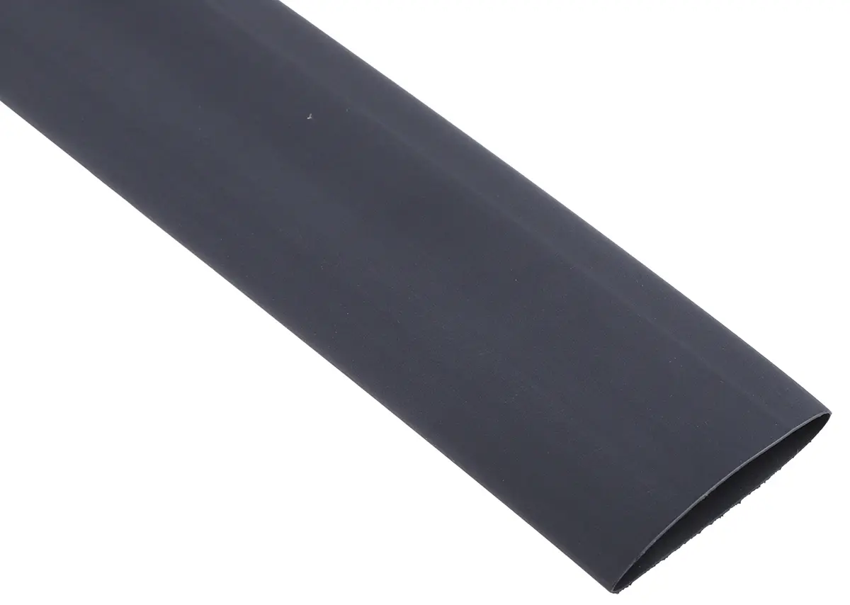 Produktfoto 1 von RS PRO Wärmeschrumpfschlauch, Polyolefin Schwarz, Ø 25.4 mm Schrumpfrate 2:1, Länge 300mm