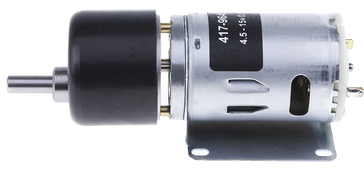 Produktfoto 1 von RS PRO 919D Bürsten-Getriebemotor DC-Getriebemotor bis 59 Ncm 3000:1, 12 V / 19.8 W, 4.8 rpm, Wellen-Ø 6 mm, 39 mm x 85
