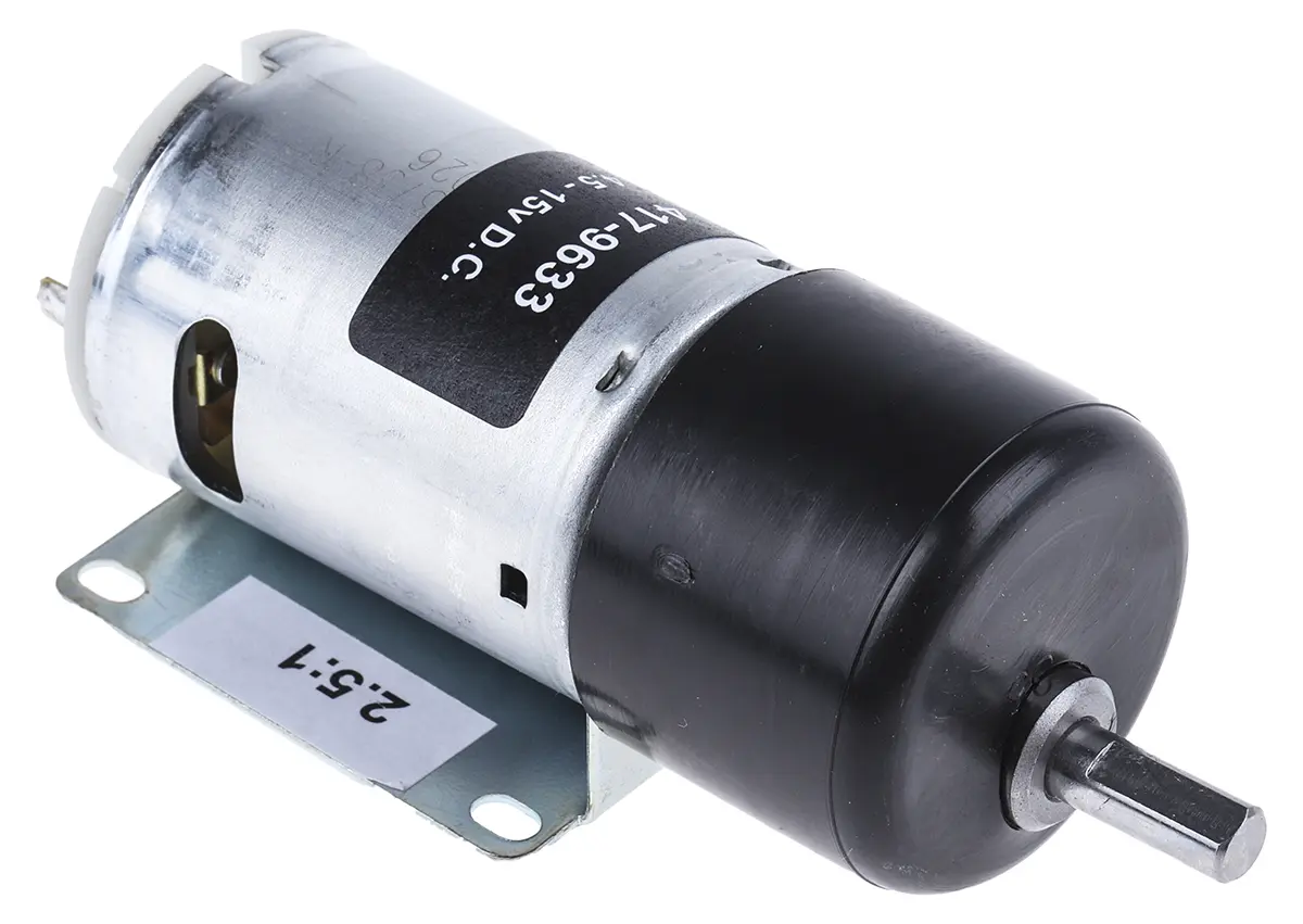 Produktfoto 1 von RS PRO 919D Bürsten-Getriebemotor DC-Getriebemotor bis 5 Ncm 2.5:1, 12 V / 19.8 W, 4819 rpm, Wellen-Ø 6 mm, 37 mm x 78