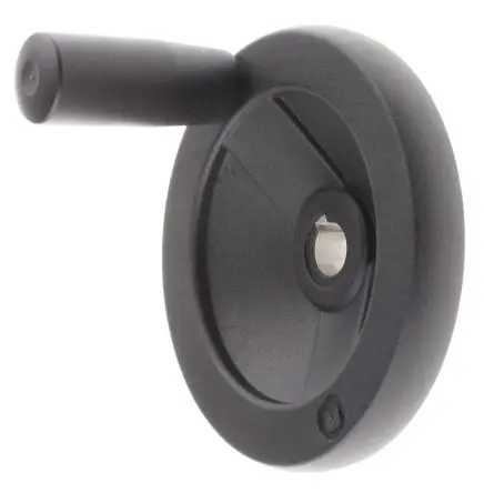 Produktfoto 1 von Rose+Krieger Speichen Handrad, Rad ø 100 mm, 12 mm, 17 mm Gebohrte Nabe, Rad Mat. Aluminiumdruckguss, Schwarz