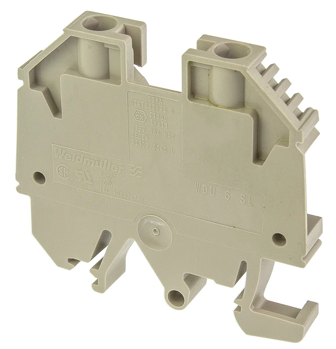 Produktfoto 1 von Weidmüller WDU Anschlussklemmenblock für Durchkontaktierung 1 Braun, 6 mm², 500 V Schraubbefestigung