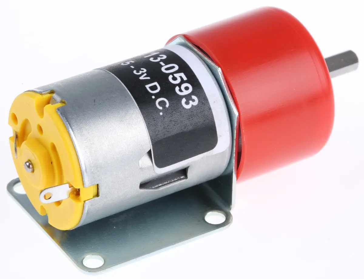Produktfoto 1 von RS PRO 918D Bürsten-Getriebemotor DC-Getriebemotor bis 6 Ncm 30:1, 3 V / 1.71 W, 293 rpm, Wellen-Ø 4 mm, 27 mm x 51 mm x