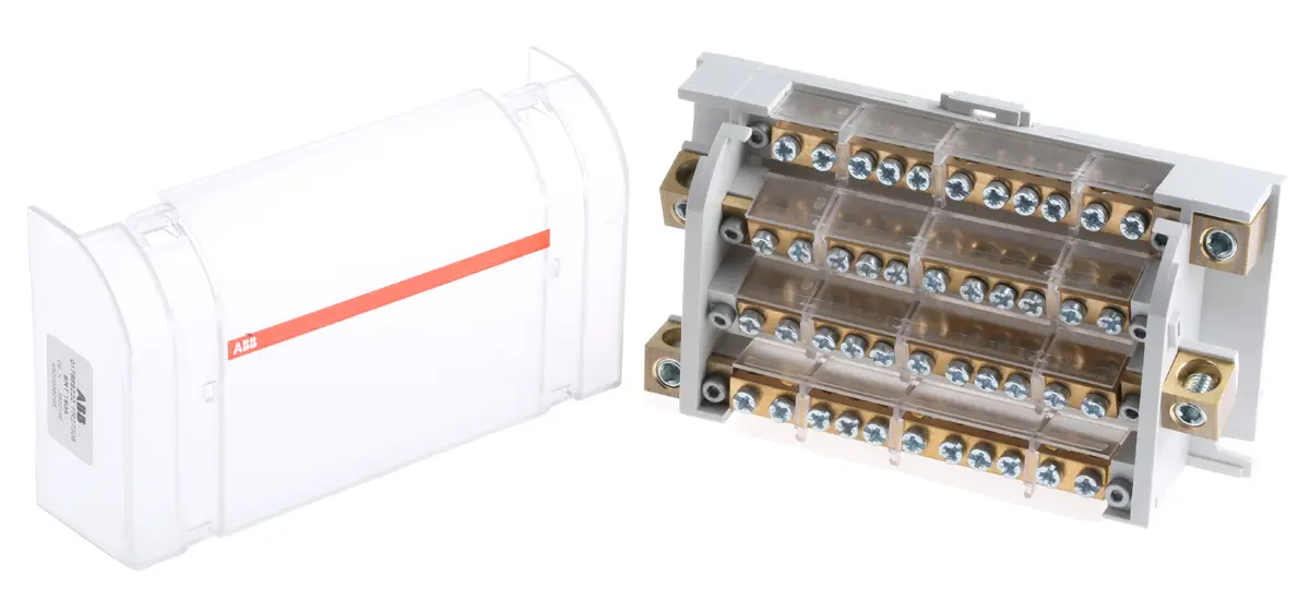 Produktfoto 1 von Entrelec Verteilerblock 11-polig / 600 V 160A, Kupfer Aluminium Legierung Grau