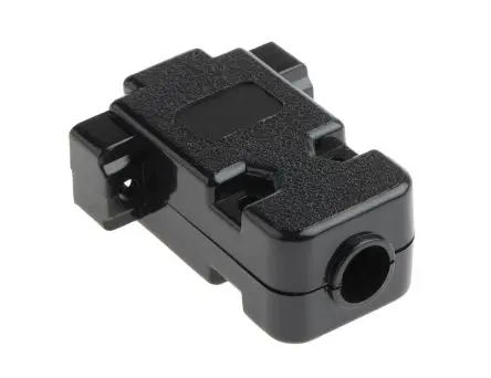 Produktfoto 1 von MH Connectors MHCCOV D-Sub-Gehäuse Gerade, 9-polig, D: D-Sub-Gehäuse Zugentlastung, Schwarz, Größe E, aus ABS