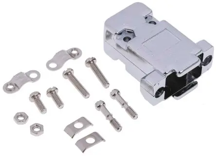Produktfoto 1 von MH Connectors MHCCOV-MP D-Sub-Gehäuse Gerade, 9-polig, D: D-Sub-Gehäuse Zugentlastung, Silber, Größe E, aus ABS