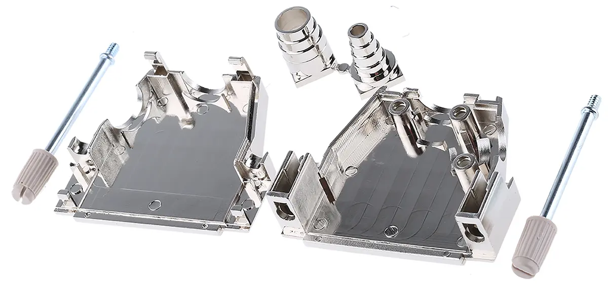 Produktfoto 1 von MH Connectors MHDSSK-T/M D-Sub-Gehäuse Abgewinkelt, Gerade, 25-polig, D: D-Sub-Gehäuse Zugentlastung, Silber, Größe B,