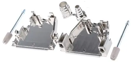 Produktfoto 1 von MH Connectors MHDSSK-T/M D-Sub-Gehäuse Abgewinkelt, Gerade, 25-polig, D: D-Sub-Gehäuse Zugentlastung, Silber, Größe B,