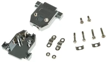 Produktfoto 1 von MH Connectors MHCCOV-MP D-Sub-Gehäuse Gerade, 15-polig, D: D-Sub-Gehäuse Zugentlastung, Silber, Größe A, aus ABS