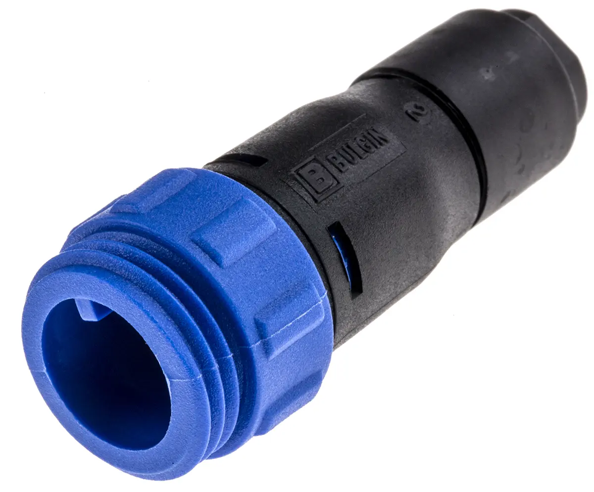 Produktfoto 1 von Bulgin Buccaneer 400 19 Miniature Rundsteckverbinder Stecker 2-polig Stecker 8A Kabel IP68