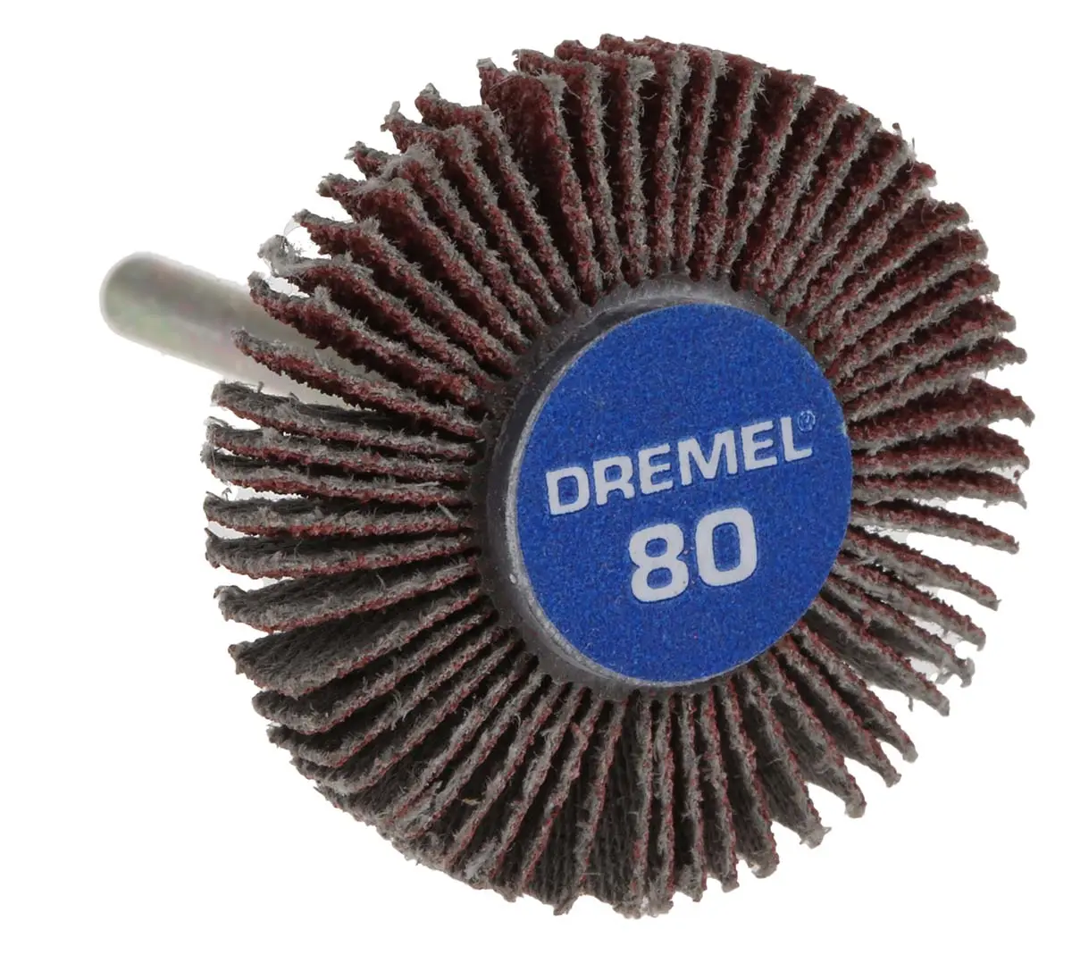 Produktfoto 1 von Dremel DREMEL 500 Lamellenrad, Korngröße P80 Aluminiumbeschichtet Grob, 28.6 mm, 35000 rpm