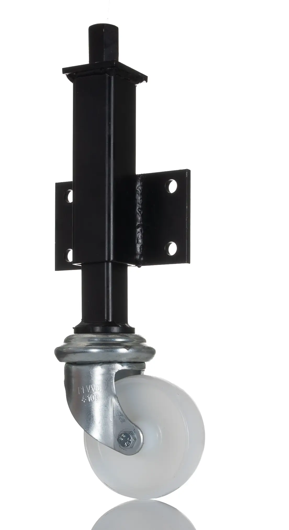 Produktfoto 1 von RS PRO Drehlager Lenkrolle, Rad ø 100mm, 160kg, Ges H. 444mm, Rad B. 35mm, Gewindebolzen, Nylon-Material