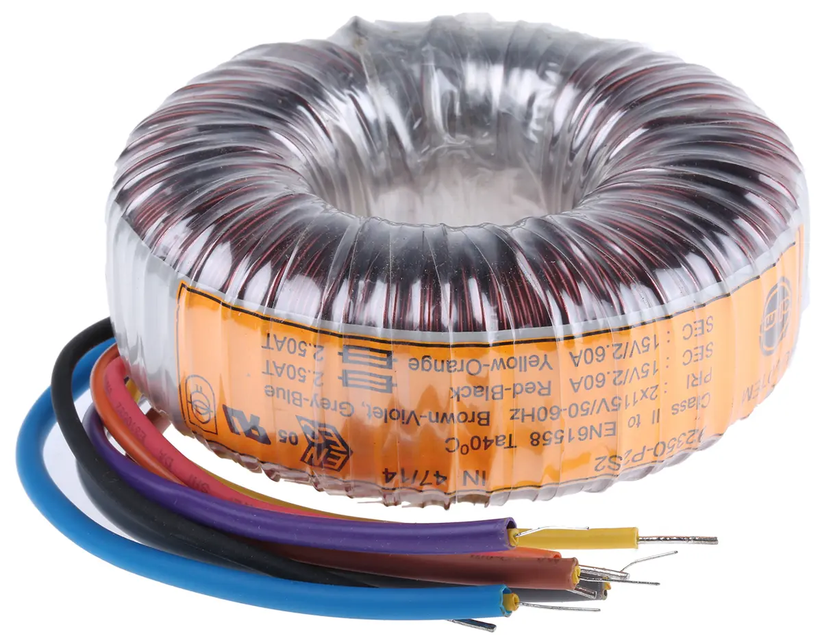 Produktfoto 1 von Nuvotem Talema Ringkerntransformator, Primär 230 V ac / Sekundär 2 x 15 V ac 2 Ausg. 80 VA, 2.67A 900 g 60 Hz 50 Hz