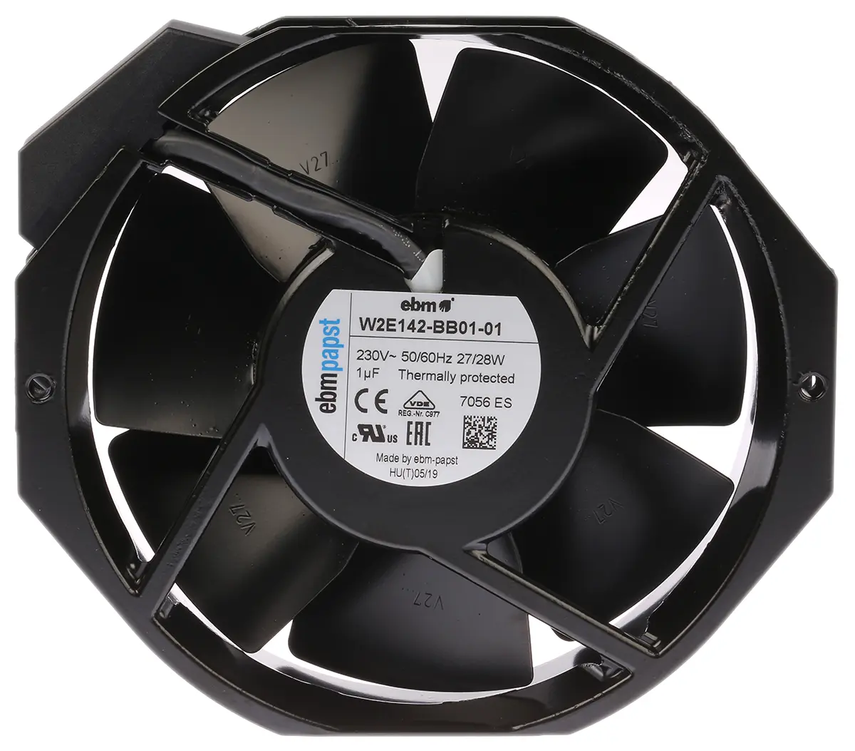 Produktfoto 1 von ebm-papst W2E142 AC-Axiallüfter, Kugellager, 230 V ac / 25W, 172 x 150 x 38mm, 2800U/min, 330m³/h