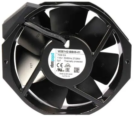 Produktfoto 1 von ebm-papst W2E142 Axiallüfter, Kugel, 115V ac / 28 W 235 mA, 2800 U/min, 330 m³/h IP22 150 mm 172mm 38 mm