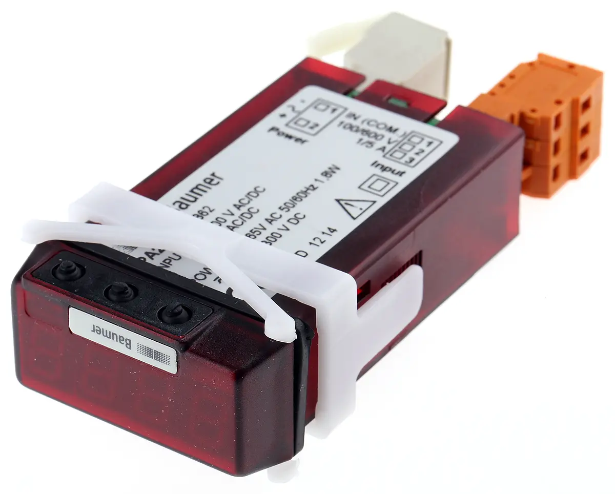 Produktfoto 1 von Baumer PA203 LED Digitales Multifunktionsmessgerät für Strom, Spannung H 22 mm B 45 mm 4-Stellen T. 95 mm 10 mm