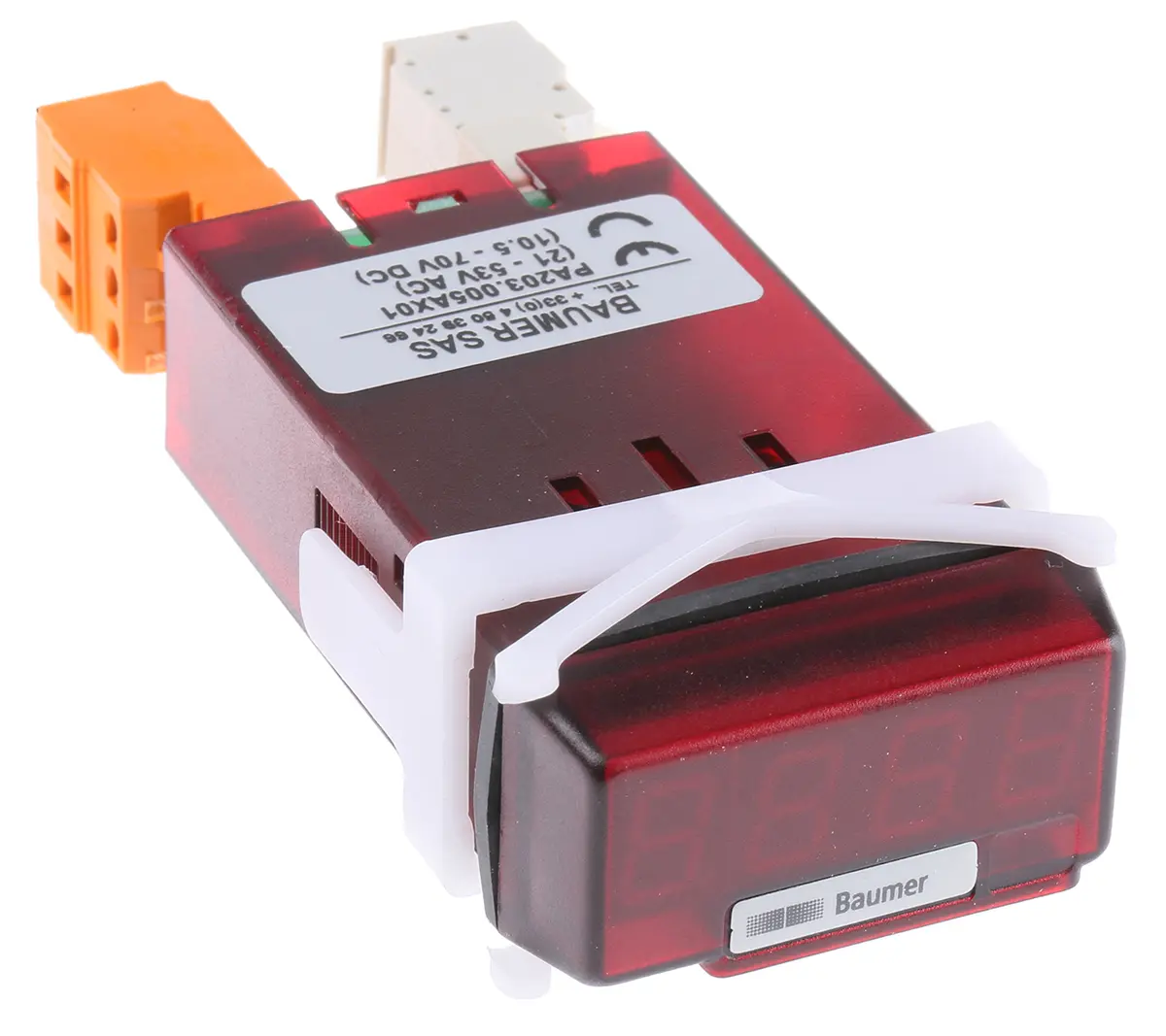 Produktfoto 1 von Baumer PA203 LED Digitales Multifunktionsmessgerät für Spannung, Strom H 45 mm B 22.5 mm 4-Stellen T. 95 mm 10 mm