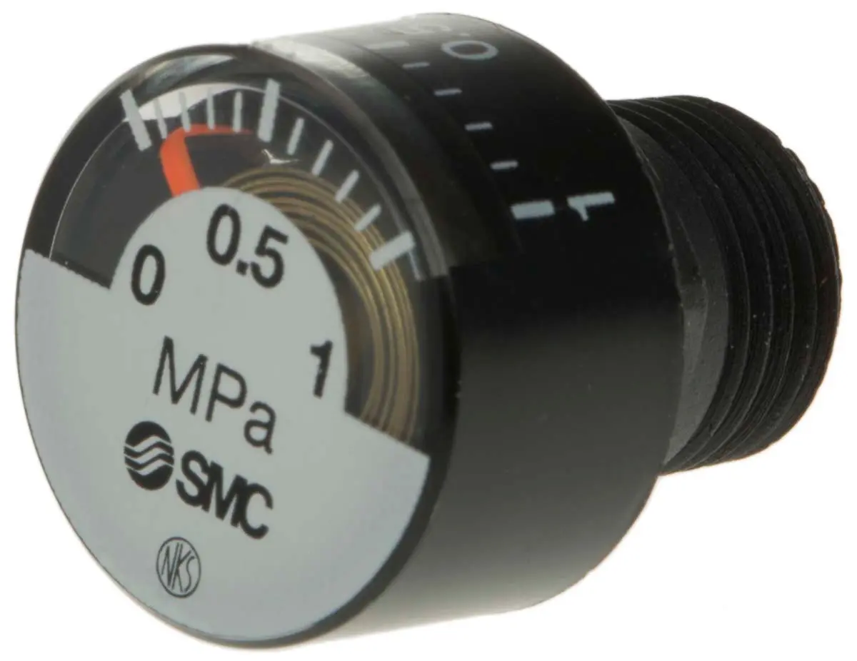 Produktfoto 1 von SMC Stecker, Buchse G Manometer 0 MPa → 1 MPa ±5% FS (Full span), ±3% FS (Full span) Zink Gehäuse
