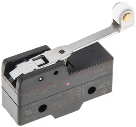 Produktfoto 1 von Omron Z Endschalter, Scharnierrollenhebel 1-poliger Umschalter, IP62 250V ac 15A