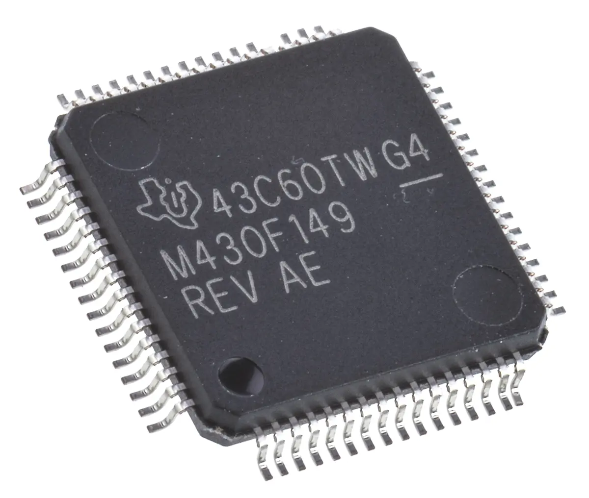 Produktfoto 1 von Texas Instruments Mikrocontroller MSP430F MSP430 16 bit Oberfläche 256 (unece.unit.AD), 60kB Flash LQFP 64-Pin 8 MHz 2