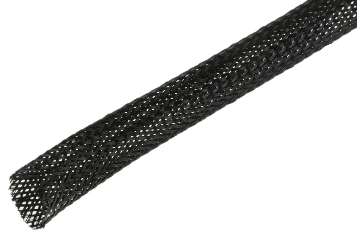 Produktfoto 1 von SES Sterling Kabelschlauch Schwarz PET für Kabel-Ø 10mm bis 20mm, Länge 100m Umflochten Dehnbar