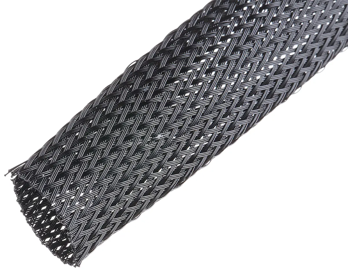 Produktfoto 1 von SES Sterling Kabelschlauch Schwarz PET für Kabel-Ø 19mm bis 32mm, Länge 25m Umflochten Dehnbar