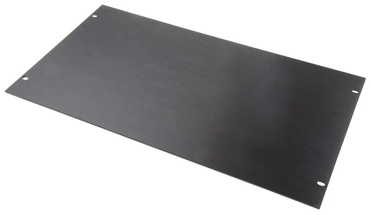 Produktfoto 1 von RS PRO Aluminium 6 U, Schwarz 482.6 mm 310.4 mm