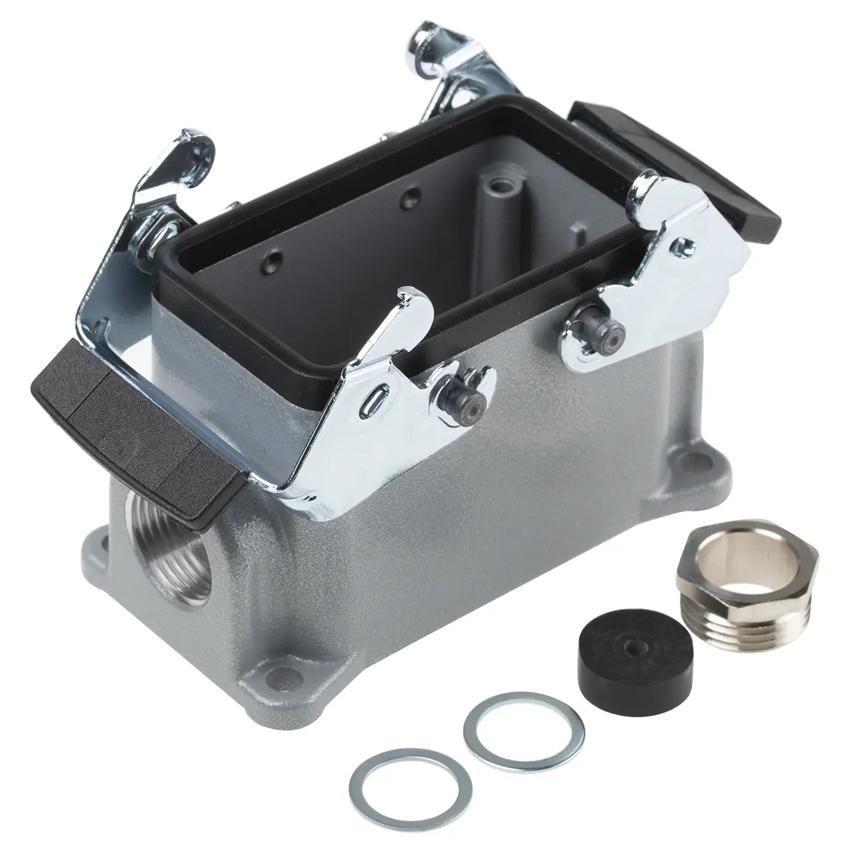 Produktfoto 1 von EPIC H-BE Gehäuse für robusten Stromversorgungsstecker 2 Hebel 2, Oberfläche Steckverbindergehäuse, IP65