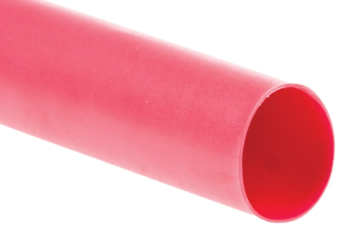 Produktfoto 1 von TE Connectivity ATUM Wärmeschrumpfschlauch, Polyolefin Rot, Ø 12 mm Schrumpfrate 4:1, Länge 1.2m