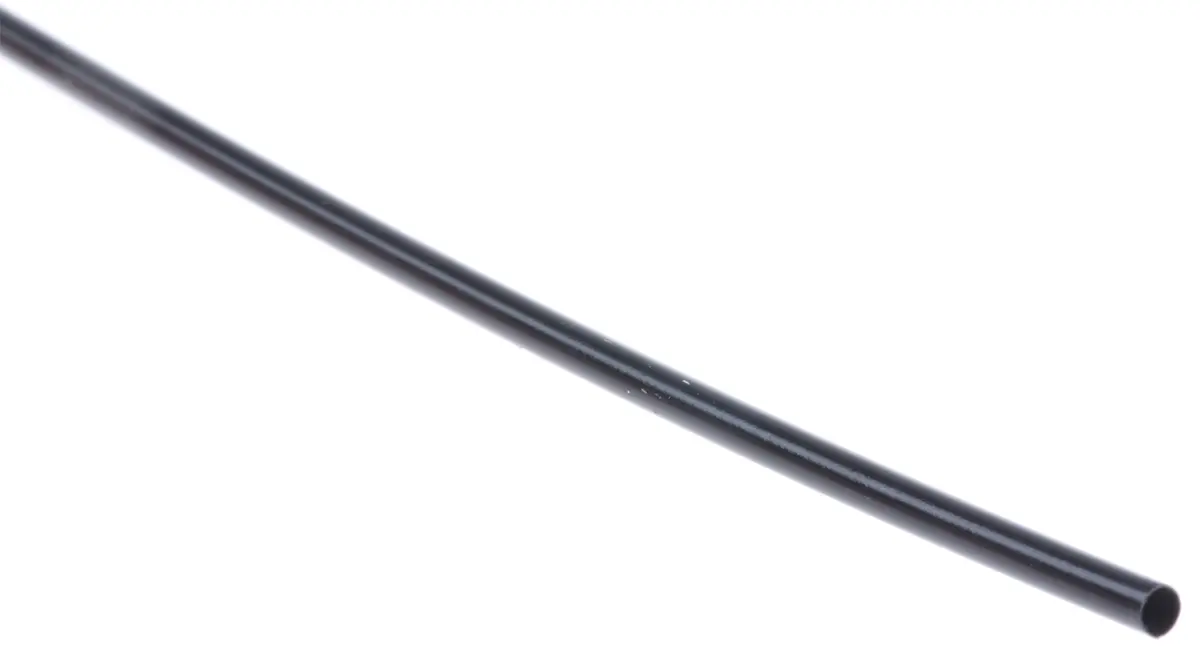 Produktfoto 1 von TE Connectivity RW-175 Wärmeschrumpfschlauch, Polyvinylfluorid Schwarz, Ø 1.2 mm Schrumpfrate 2:1, Länge 1.2m