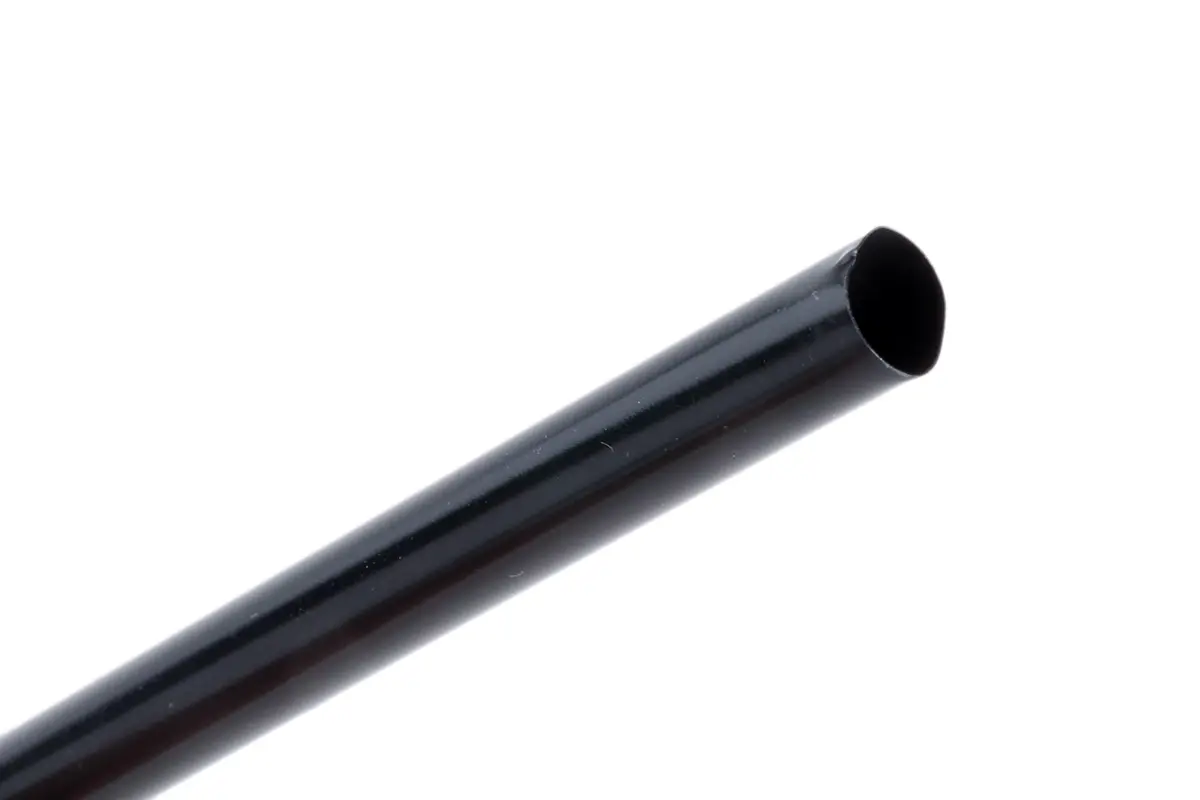 Produktfoto 1 von TE Connectivity RW-175 Wärmeschrumpfschlauch, Polyvinylfluorid Schwarz, Ø 6.4 mm Schrumpfrate 2:1, Länge 1.2m
