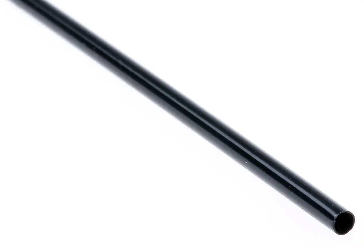 Produktfoto 1 von TE Connectivity RW-175 Wärmeschrumpfschlauch, Polyvinylfluorid Schwarz, Ø 1.6 mm Schrumpfrate 2:1, Länge 1.2m