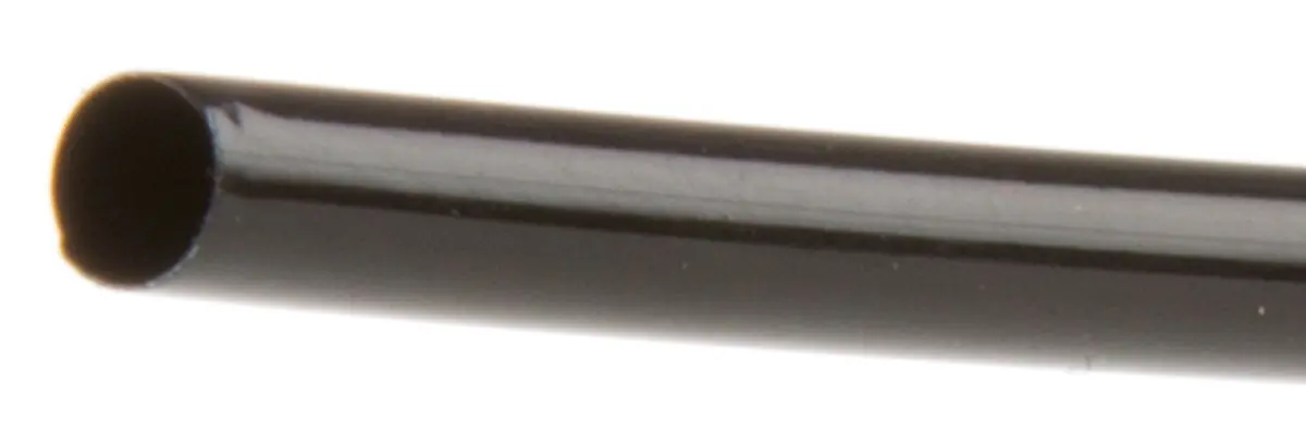 Produktfoto 1 von TE Connectivity RW-175 Wärmeschrumpfschlauch, Polyvinylfluorid Schwarz, Ø 2.4 mm Schrumpfrate 2:1, Länge 1.2m