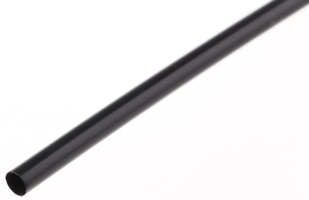 Produktfoto 1 von TE Connectivity RW-175 Wärmeschrumpfschlauch, Polyvinylfluorid Schwarz, Ø 3.2 mm Schrumpfrate 2:1, Länge 1.2m