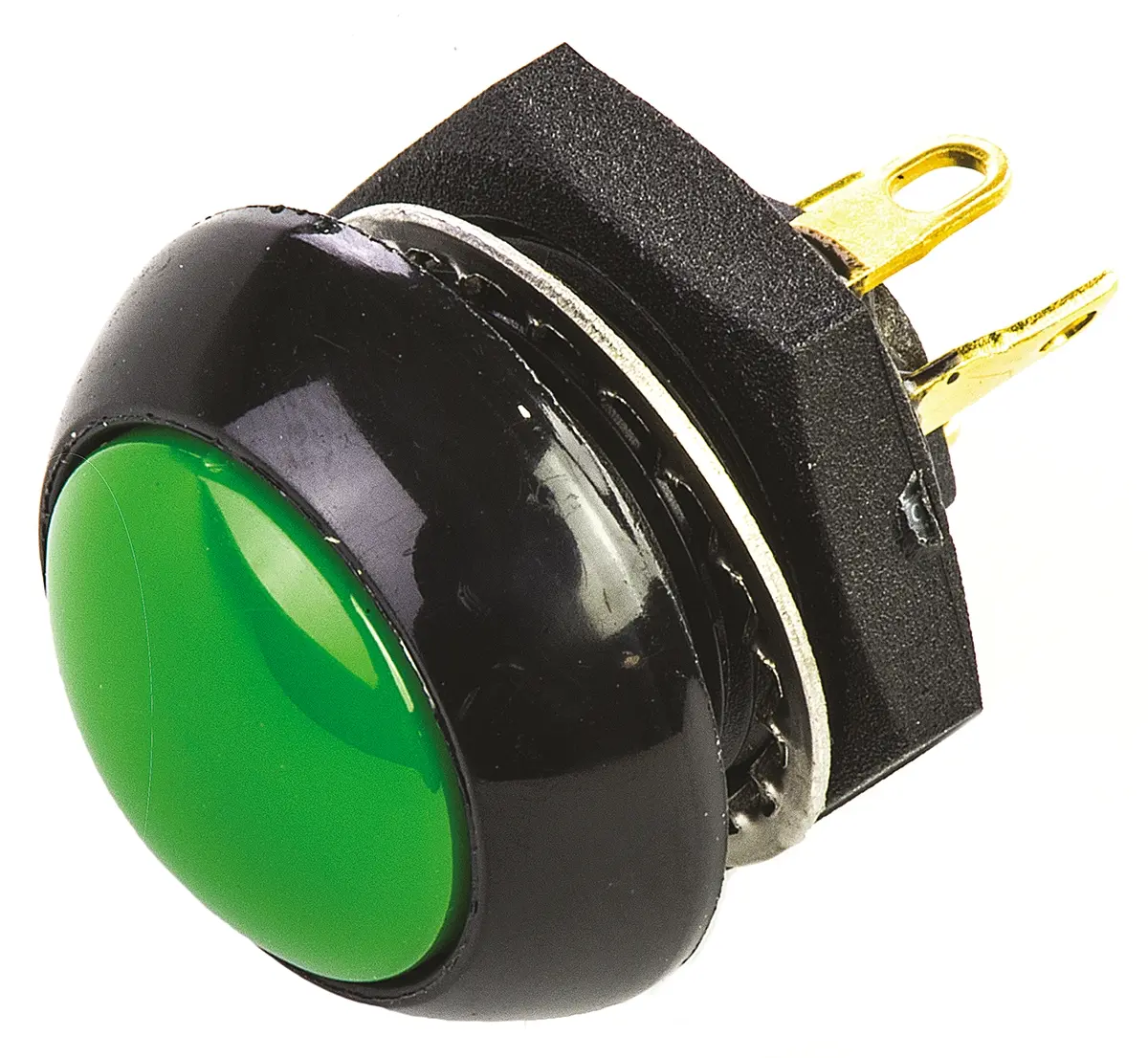 Produktfoto 1 von Otto P9 Druckschalter Grün Tastend Panel Ø 0.505 x 0.460 in, 2-poliger Umschalter / 5 A 28 V dc 115 V ac, IP68