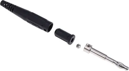 Produktfoto 1 von Staubli 4 mm Stecker Schwarz Bananenstecker, Kontakt Nickel, 30 V, 60V dc 32A, Schraubanschluss