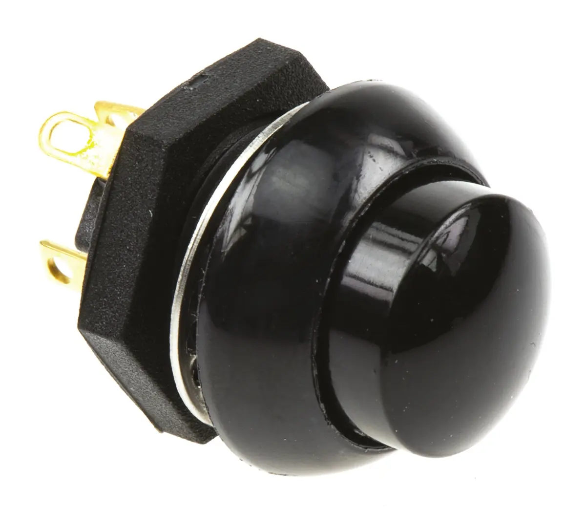 Produktfoto 1 von Otto P9 Druckschalter Schwarz Tastend Panel Ø 0.505 x 0.460 in, 2-poliger Umschalter / 5 A 28 V dc 115 V ac, IP68