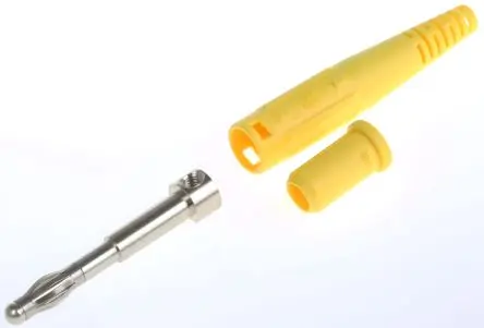 Produktfoto 1 von Staubli 4 mm Stecker Gelb Bananenstecker, Kontakt Nickel, 30 V, 60V dc 32A, Schraubanschluss