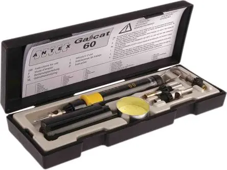 Produktfoto 1 von Antex Electronics 60W GASCAT 60 SOLDERING IRON Gas Robustes Kunststoffgehäuse, Ablage- und Reinigungs-Schwamm mit GASCAT