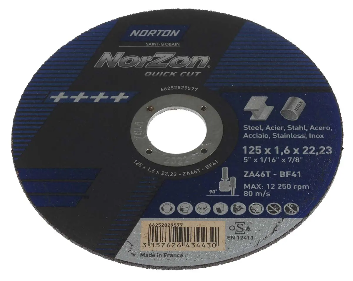 Produktfoto 1 von Norton Keramik Schleifscheibe Schleifscheibe Ø 125 mm Grob, Korngröße 5
