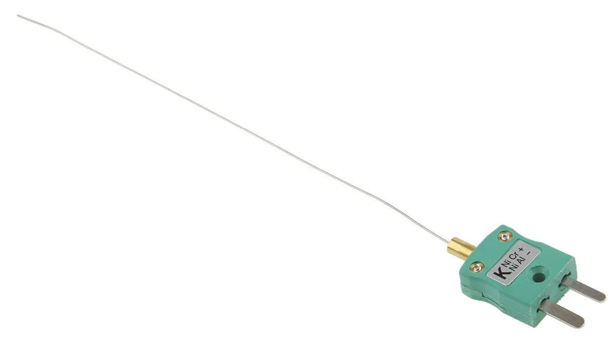 Produktfoto 1 von RS PRO Edelstahl Mineralisoliertes Thermoelement Typ K, Ø 0.5mm x 150mm → +750°C