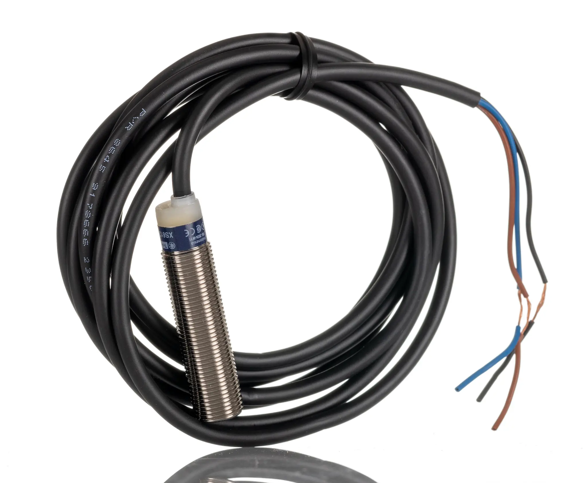 Produktfoto 1 von Telemecanique Sensors OsiSense XS M12 Näherungssensor Induktiv, Gewinderohr 4 mm PNP 12 → 48 V dc / 200 mA NO,