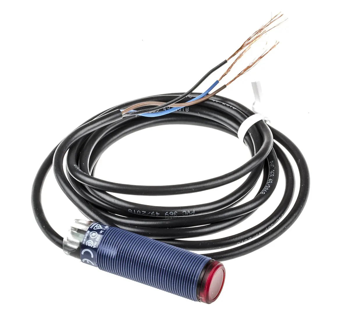Produktfoto 1 von Telemecanique zylindrisch Optischer Sensor, Multimode, Bereich 120 mm → 15 m, PNP Ausgang, Anschlusskabel